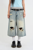 Distressed Bermuda Denim Pants
