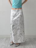 Raw Flower H-line Long Skirt