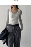 Leather Stripe Wide Slacks