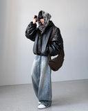 Exit Leather Hood Jumper