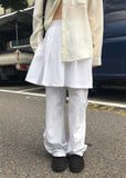 PLEATED LAYERED SKIRT PANTS