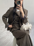 [Setup Available/Three-Piece] Bird No-Collared Loose-Fit Jacket
