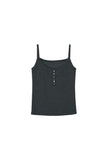 Sheen Button Rib Tank Top