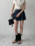 Linen Wrap Skirt Pants