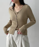 [SET] Ferral Ribbed Cardigan Sleeveless Set