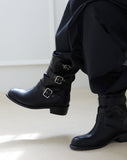 Three Buckle Strap Middle Boots