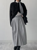 Mockneck Overfit Fur Cardigan