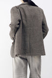 Jute Herringbone Over Fit Wool Jacket