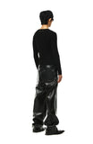 LEATHER BIKER PANTS