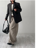 Curved Balloon Wide Denim Pants