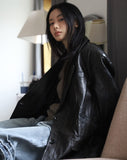 Glossy Cracked Leather Jacket