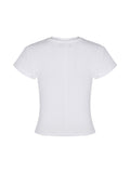 (W) DSMT METAL LOGO CROP TOP