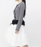 Bombom Frill Stripe Cardigan