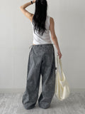 Dyed Floral Stopper Wide Pants