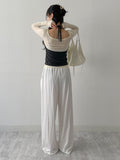End Two-Tuck Nylon Banding Wide Pants