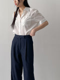 Tencel Semi Wide Denim Slacks