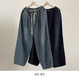 Pin-Tuck Balloon Denim Pants