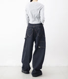 Lovehip Stitch Non-Fade Carpenter Balloon Pants