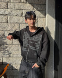 Lettering Crop Hood Zip-Up