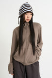 Bren brushed high-neck zip-up