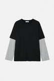 Waffle damage layered long sleeve