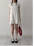 Rib Nylon Shirring Mini One Piece