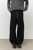 Button-fly Curved Pants