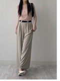 [Belt SET/Summer ver.] With Two Tuck Wide Slacks