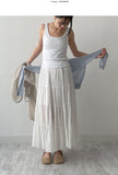 Antique Tiered Flare Long Skirt