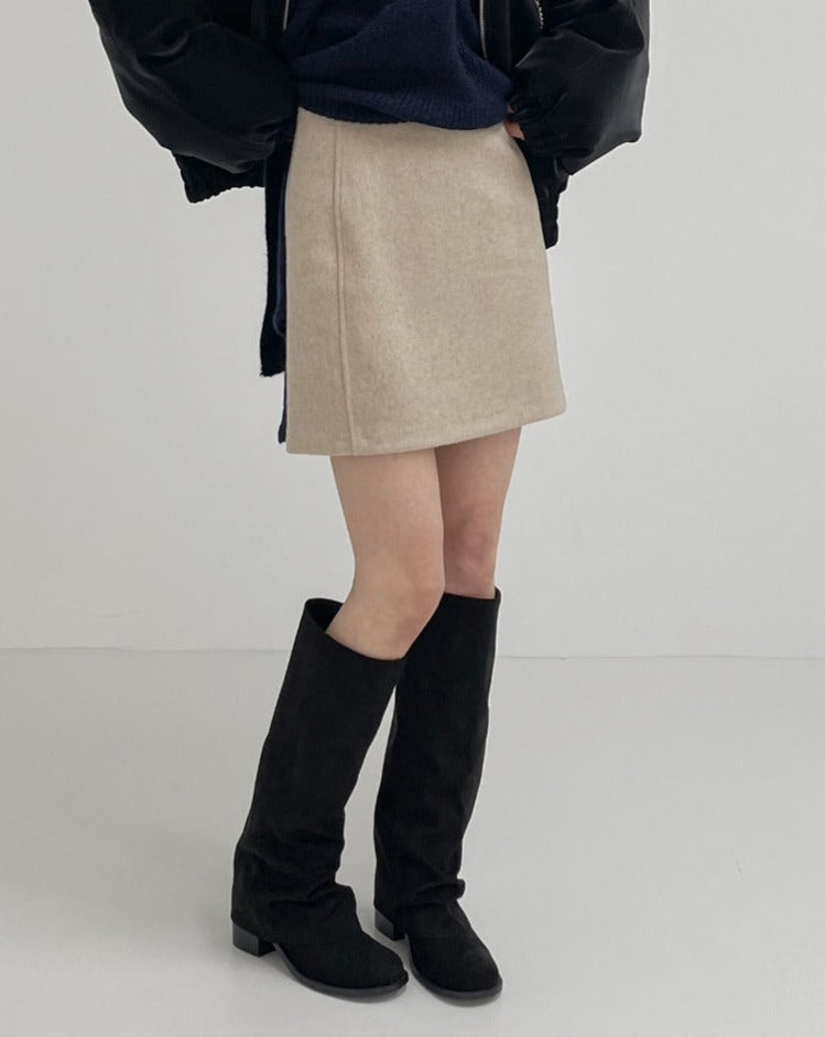【INCHANT ME】Hair Wool Mini Skirt INCHANT ME(インチャントミー) - ヘアウールミニスカート / Hair