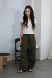 Snap Wide Cotton Pants