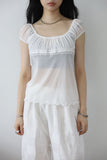 See-through ribbon sheer top