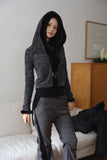 Trimmed cape cardigan