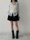 Tony See-through Wrap Balloon Fit Blouse