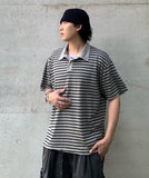 Pigment Stripe Collar Short Sleeve Tee
