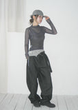 TUCK WIDE DENIM PT