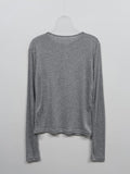 Dot See-Through Round Neck T-Shirt