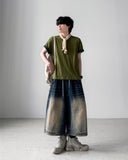 Enta Double Knee Bermuda Denim