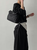 [2way] French Twill Nylon Handbag