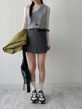 One-Shoulder Wool Knit Vest