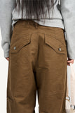 Utility Pintuck Wide Cotton Pants