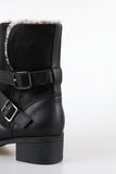 Rabbit fur boucle boots