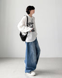 Kuma Lettering Balloon Denim