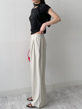 Million Pleated Banding Wide Slacks