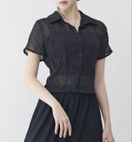 Picon See-Through Wrinkle Shirt