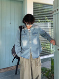 Snap Button Denim Shirt Jacket