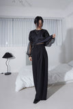 double waist pintuck slacks