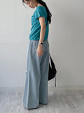 107 Damaged Wide Denim Pants