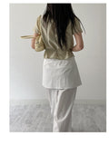 Frill Wrap Short Sleeve Blouse