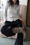 Linen leather western boots